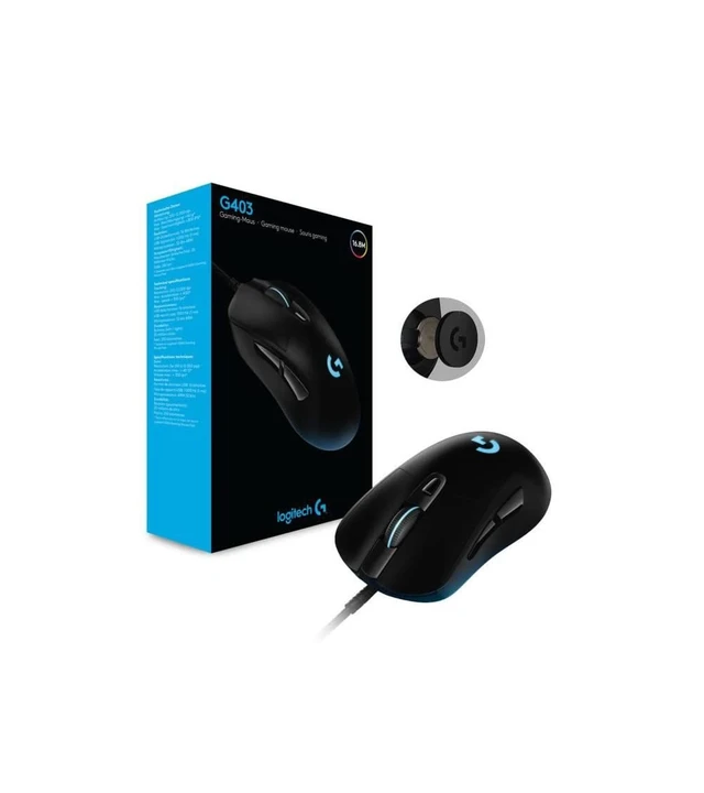 Alt view image 5 of 5 - G403 Hero Wired Gaming Mouse, Hero 16K Sensor, 16000 DPI, RGB Backlit Keys, Adjustable Weights, 6 Programmable Buttons, On-Board Memory, Braided Cable, PC/Mac/Laptop - Black
