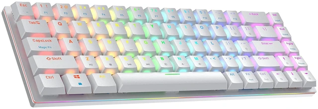 Main image of G65 Guardian 65% | Full Aluminum Frame | Ultra Slim Hot Swappable Mechanical Gaming Keyboard | 68 Keys Multi Color RGB LED Backlit for PC/Mac Gamer (White, Gateron Low Profile Brown)