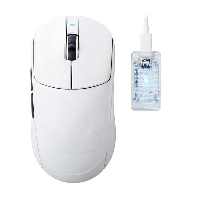 Main image of Attack Shark X8 Ultimate 8K Wireless Gaming Mouse,42K DPI PAW3950MAX Sensor,Nordic 54L15 Chip,59g Lightweight,Optical Switches, RGB Receiver for PC/Mac/Win,White&Tape