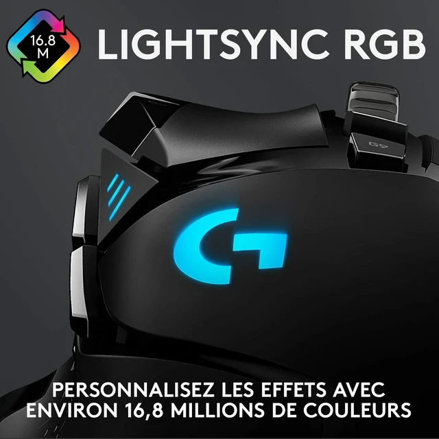 Alt view image 6 of 7 - G502 Hero High Performance Wired Gaming Mouse, Hero 25K Sensor, 25,600 DPI, RGB, Adjustable Weights, 11 Programmable Buttons, On-Board Memory, PC/Mac - Black
