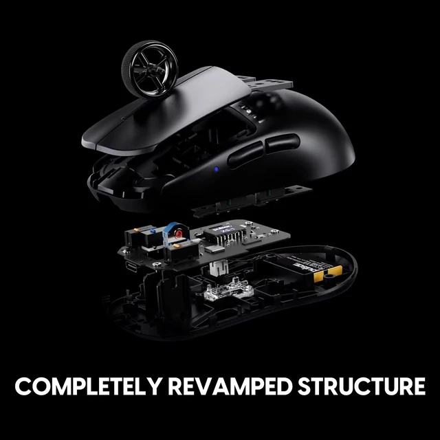 Alt view image 5 of 6 - Gaming Gears X2H v3 Wireless Gaming Mouse, Ultra Lightweight 1.87 oz (53g), Symmetrical, Optical Switch, 32000 DPI, 750 IPS, XS-1 Sensor, 8k Compatible (Mini, Black)