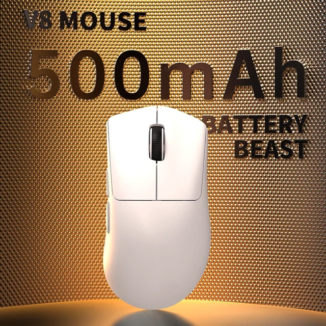 Alt view image 7 of 7 - V8 Wireless Ultralight 8K Polling Gaming Mouse-White | 42000 DPI,Nordic 54L15 MCU Chip,PAW3950 Max Sensor,Tri Mode-Wired/BT/2.4Ghz,400Hrs Long Battery,Programmable for PC Mac FPS