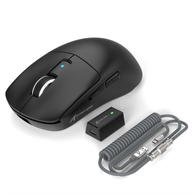 Main image of R6 39g Lightweight Wireless Gaming Mouse - Black | PixArt PAW3950MAX 42000 DPI, MCU Nodic 52840 Computer Mouse, 8K Web Driver, BT/2.4Ghz/Wired Tri-Mode Mice with Coiled Cable