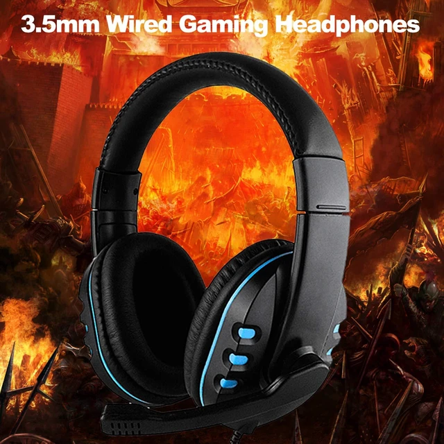 Alt view image 2 of 2 - 3.5mm Wired Gaming Headphones Over Ear Game Headset Noise Canceling Earphone with Microphone Control for PC Lap Smart Phone