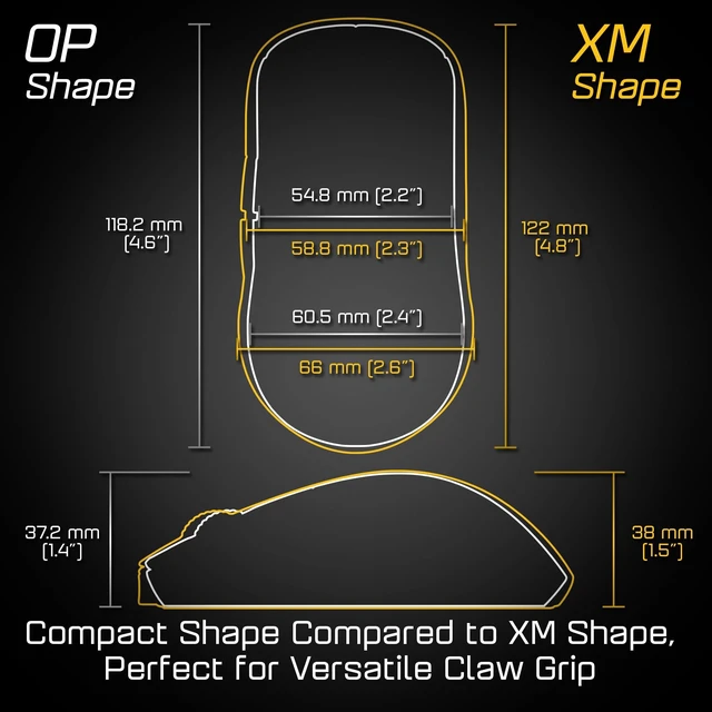 Alt view image 3 of 7 - GEAR OP1 RGB Gaming Mouse - Precision Sensor, Kailh GX Switches, White Frost, RGB Lighting, Dark Frost