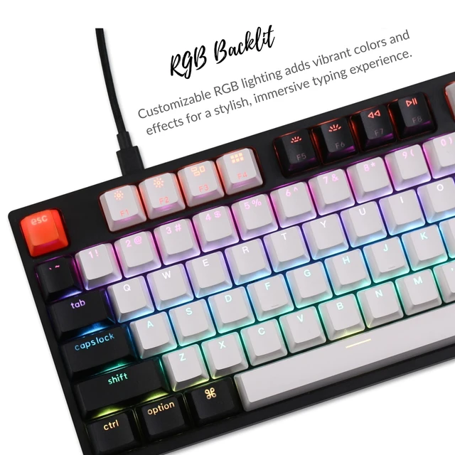 Alt view image 2 of 7 - C1 Wired TKL Keyboard, Gateron G Pro Brown, RGB Backlight | Wired 87-key TKL keyboard with Gateron G Pro Brown switches, rgb backlight and 1000 Hz polling.