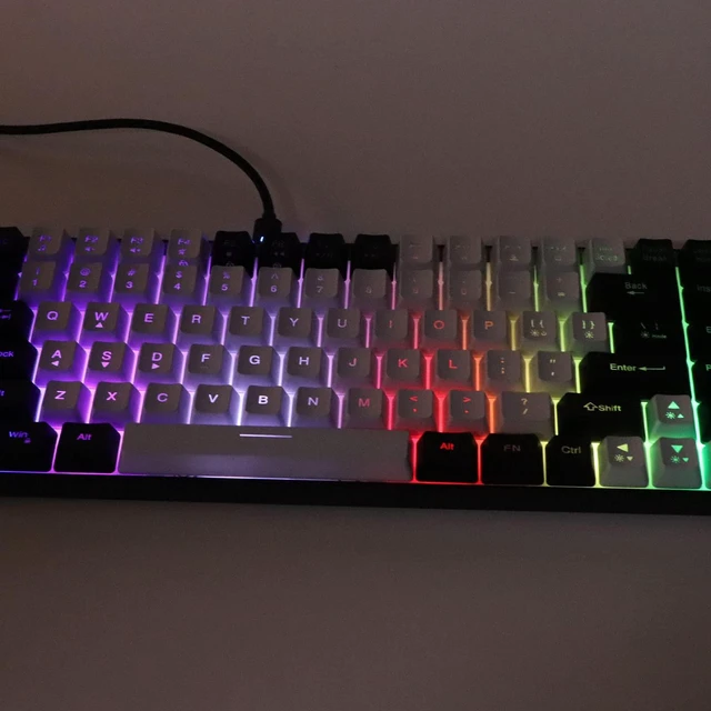 Alt view image 5 of 7 - Mechanical Feeling Gaming Keyboard, 84 Keys Hot Swappable Wired Mechanical Feeling Keyboard, RGB Backlit Ultra Compact Keyboard for Desktop, Computer, PC (White)