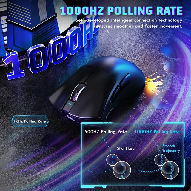 Alt view image 4 of 7 - Attack Shark V3 Lightweight Tri-Mode Wireless Gaming Mouse | PAW3311 Sensor UP to 25000 DPI Ergonomic Right Hand 62g 5 Programmable Buttons 500mAH 2.4Ghz/BT/USB-C Wired for PC/Mac-Black