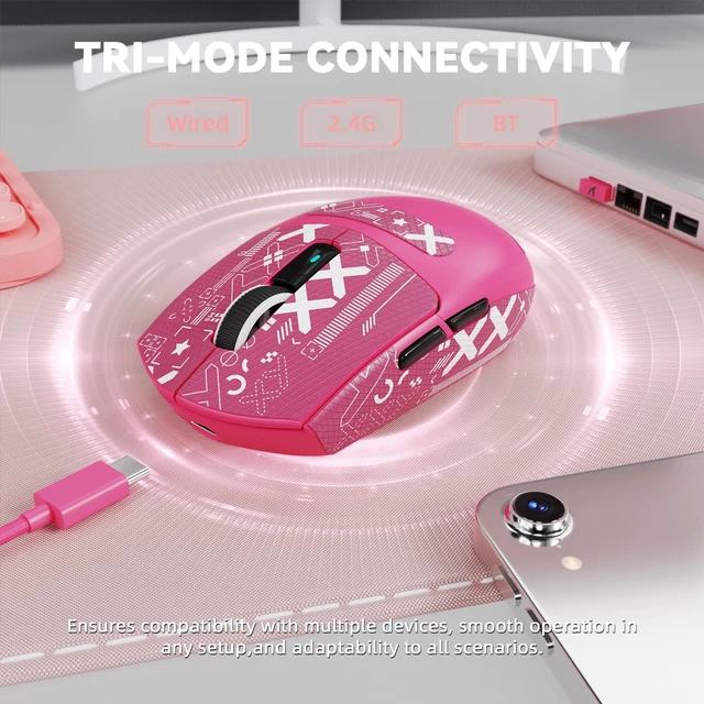 Alt view image 4 of 7 - G3 PRO Wireless Gaming Mouse, 25K DPI, 59g Ultra-Light | PAW3311 Sensor, Tri-Mode 2.4G/Bluetooth/USB-C, 1000Hz, 100M Switches, RGB Magnetic Charging Dock for PC/Mac
