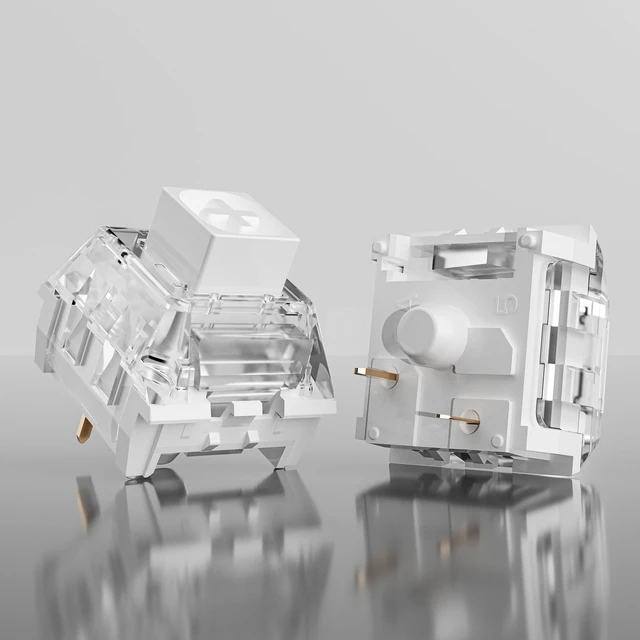Alt view image 3 of 7 - Box White Pro Clicky Mechanical Keyboard Switch with LED Diffuser | 3pin 45gf Pre-Lubed Dustproof Waterproof High-Speed Typing Key Switches for 3D Printed Clicker Fidget (108PCS)