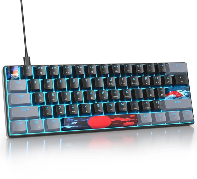 Main image of 60% Percent Keyboard Mechanical Gaming with Red Switch Wired Ultra Compact RGB Mini Keyboard Backlit for PC Xbox PS4 (Dark/Red Switch)