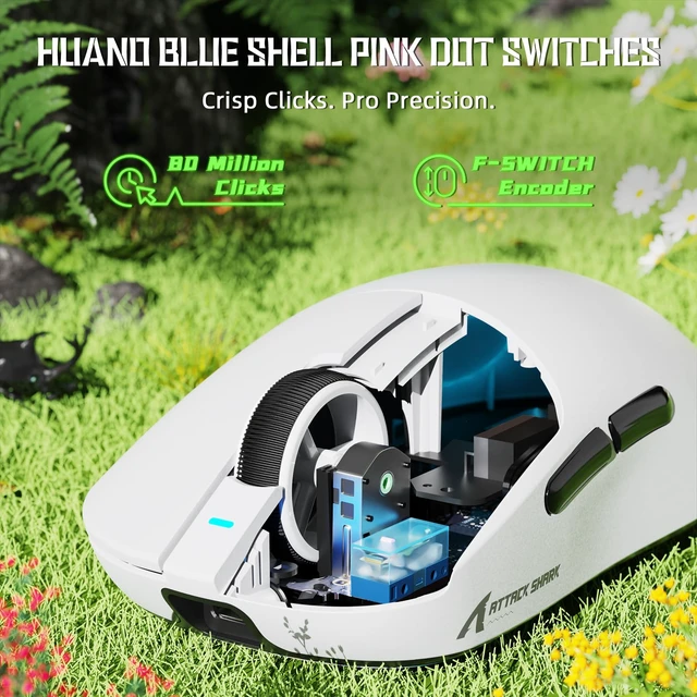 Alt view image 6 of 7 - X8 SE 55g Superlight Wireless Gaming Mouse,BK52820 Tri-Mode BT/2.4G Wireless/Wired Mouse,25000DPI,500mAh Battery,Med to Large Hand Size,5 Programmable Buttons for Pc/Mac(White)