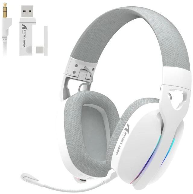 Main image of L90 Over-Ear Wireless Gaming Headphone with Mic - White | 2.4GHz/Bluetooth/Wired, 40mm Driver, 7.1 Surround Sound, Foldable, Ultra-Light, RGB, Customizable, Ergonomic, for PS4/PS5/PC