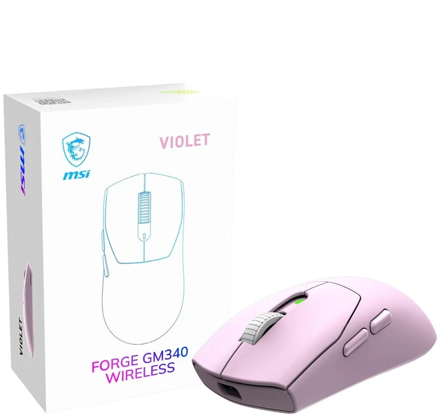 Main image of Forge GM340 W Violet Gaming Mouse, 12800 DPI, 50M+ Clicks Micro Switch, Optical Sensor, Ergonomic Ambitextrous Hand Design, RGB Light
