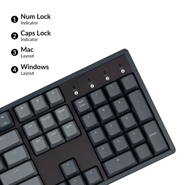 Alt view image 5 of 7 - Keychron K10 Full Size 104 Keys Bluetooth Wireless/USB Wired Mechanical Gaming Keyboard for Mac with Keychron Super Red Switch/RGB Backlight/Multitasking Computer Keyboard for Windows, Aluminum Frame