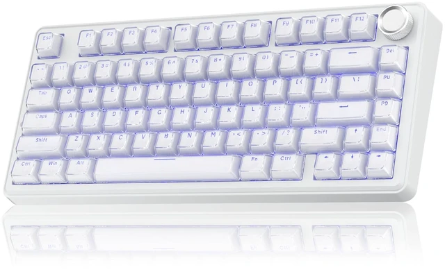 Main image of SOLAKAKA A75 Wireless Gaming Keyboard with Multifunction Knob, BT5.0/2.4GHz/USB-C, 75% Mechanical Keyboard, Hot-Swappable, Gasket Creamy Keyboard with RGB Backlit, Crystal Keycaps, for PC/Mac