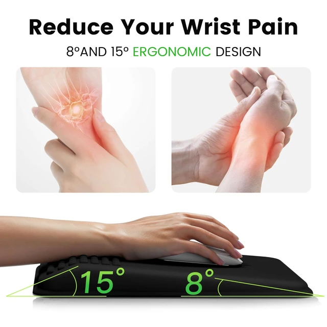 Alt view image 2 of 7 - MEKASS Mouse Pad with Wrist Rest, Ergonomic Slope Mousepad for Carpal Tunnel Pain Relief, Memory Foam Desk Computer Wrist Support Mouse Pad with for Office Home (Purple)