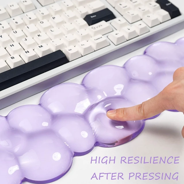 Alt view image 6 of 7 - Gel Keyboard and Mouse Wrist Rest, Cloud Wrist Pad for Computer Keyboard | Purple Wrist Support for Keyboard 60%/68%/75%,Cloud Wrist Rest,Keyboard Cushion, Comfort & Support for Typing and Gaming
