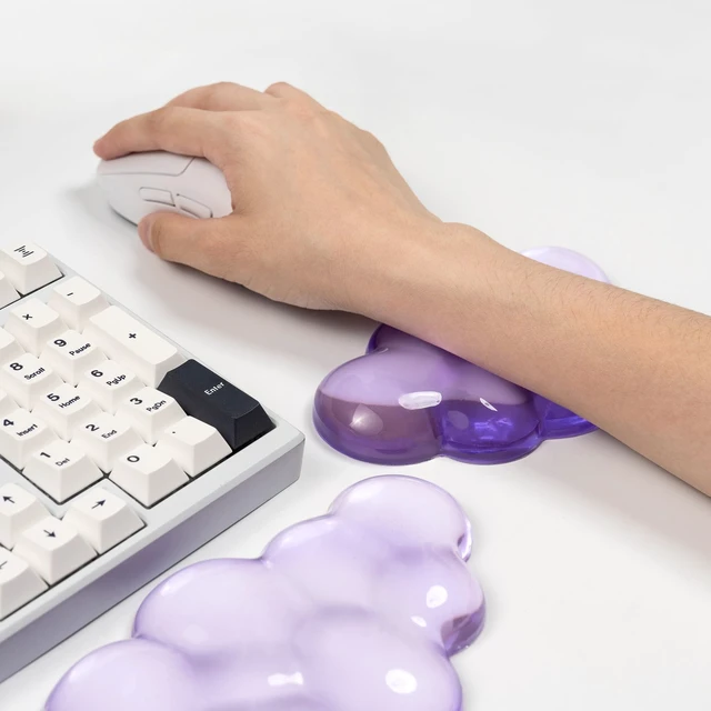 Alt view image 7 of 7 - Gel Keyboard and Mouse Wrist Rest, Cloud Wrist Pad for Computer Keyboard | Purple Wrist Support for Keyboard 60%/68%/75%,Cloud Wrist Rest,Keyboard Cushion, Comfort & Support for Typing and Gaming
