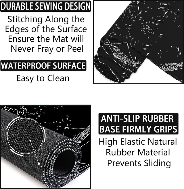 Alt view image 5 of 7 - Large Desk Mat, Mouse Pad with Wrist Support, Keyboard Wrist Rest Set | Non-Slip Waterproof Desk Pad 35.4"x15.7"+Mouse Pad with Wrist Rest+Keyboard Wrist Rest+Cup Coaster Set for Game Office Home