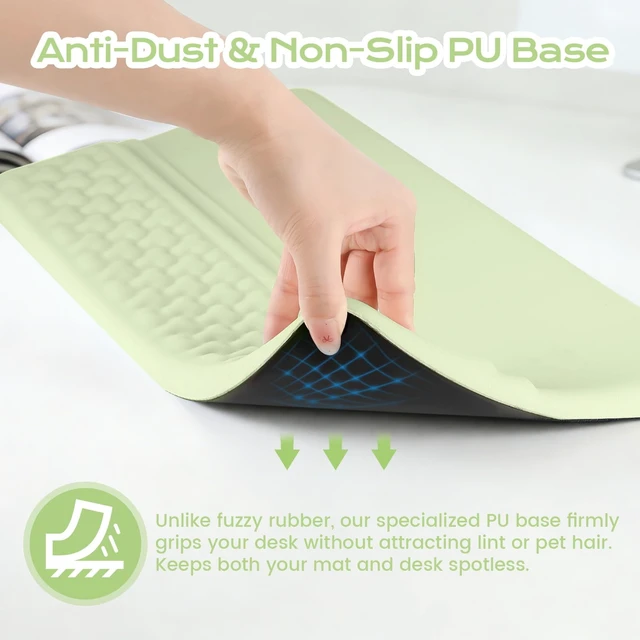 Alt view image 4 of 7 - Keyboard Wrist Rest with Ergonomic Height - Computer Keyboard Stand & Soft Cushioned Pad for Wrist Pain Relief - Non-Slip Typing Support for Office, Gaming & Home(Green)