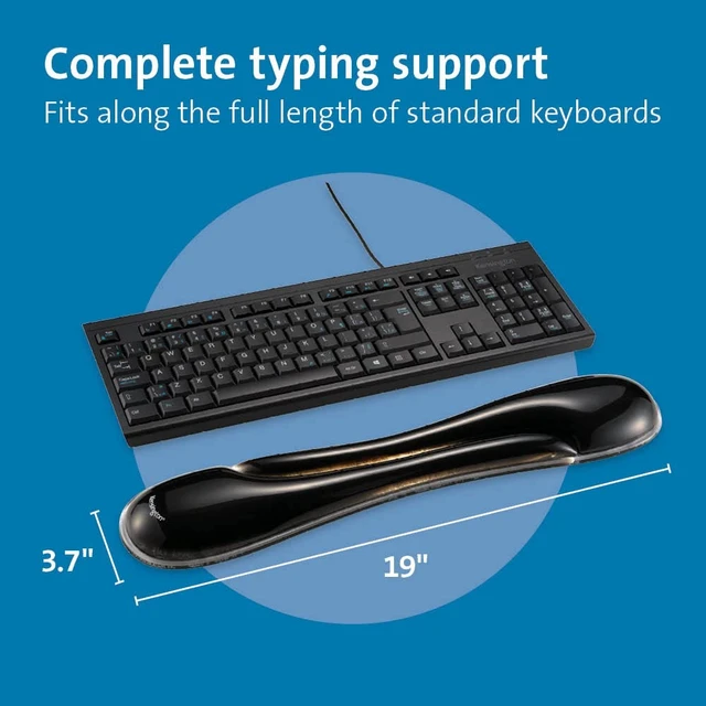Alt view image 2 of 7 - Duo Gel Wave Keyboard Wrist Rest | Ventilated cooling channel, cushion molds to natural contours, easy clean top, non skid base, 3.62 in depth, TAA compliant