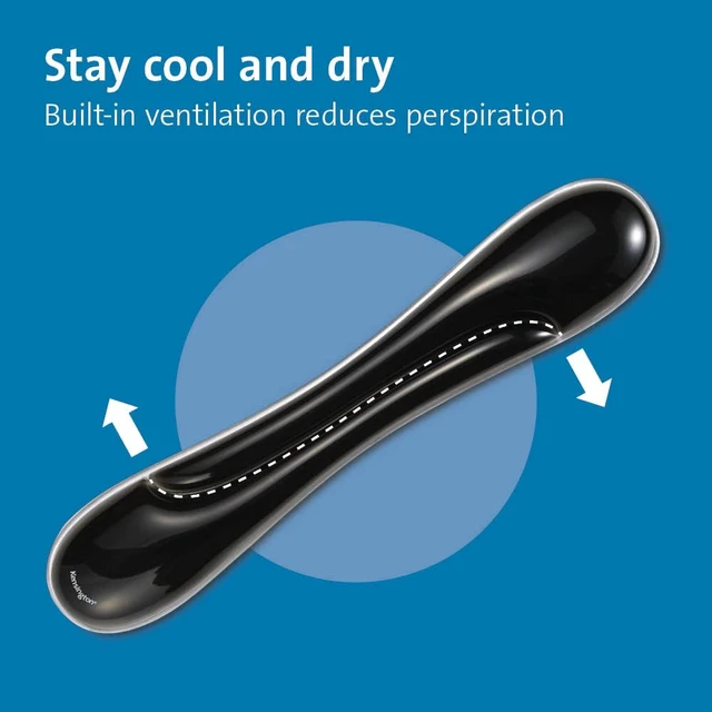 Alt view image 4 of 7 - Duo Gel Wave Keyboard Wrist Rest | Ventilated cooling channel, cushion molds to natural contours, easy clean top, non skid base, 3.62 in depth, TAA compliant