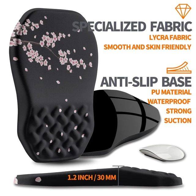 Alt view image 6 of 6 - Armanza Ergonomic Slope Mouse Pad Wrist Support, Wrist Rest Mousepad for Carpal Tunnel Pain Relief with Massage Bulge and Slow Rebound Memory Foam (12x8 inch, Pink Blossom)