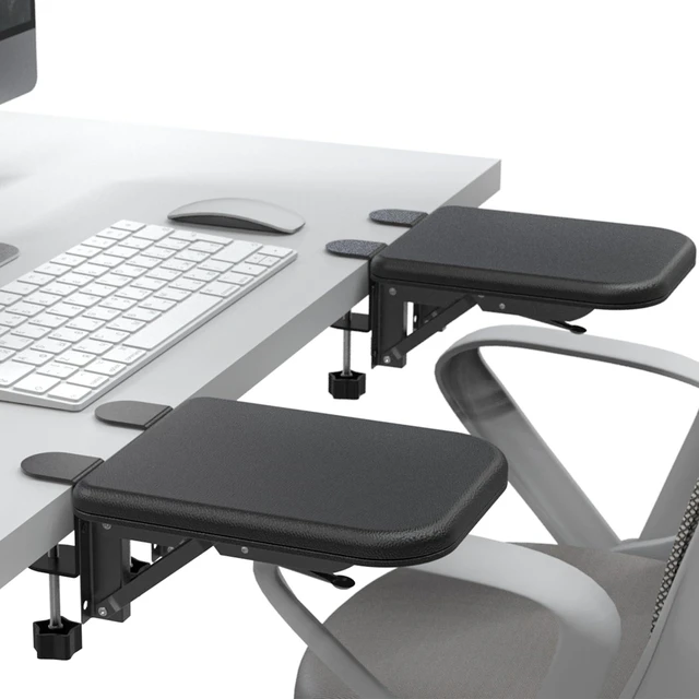 Main image of NODOCA Arm Rest for Desk, Ergonomics Wrist Rest, Desk Extender, Soft Sponge Built-in, Comfortable Arm Support for Desk, Wrapped in Eco-Friendly Leather, Foldable Elbow Rest for Desk(2, Black, 8.9'')