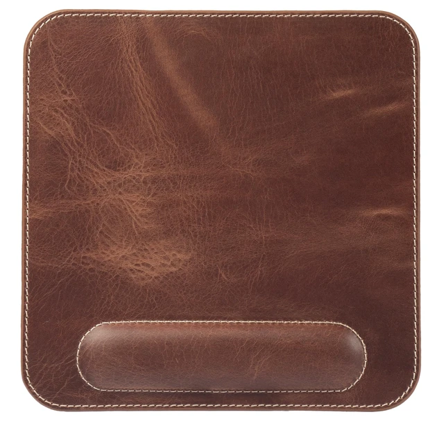 Alt view image 5 of 7 - Londo Top Grain Leather Mouse Pad with Wrist Rest Ergonomic Support, Non-Slip Base, Smooth Surface