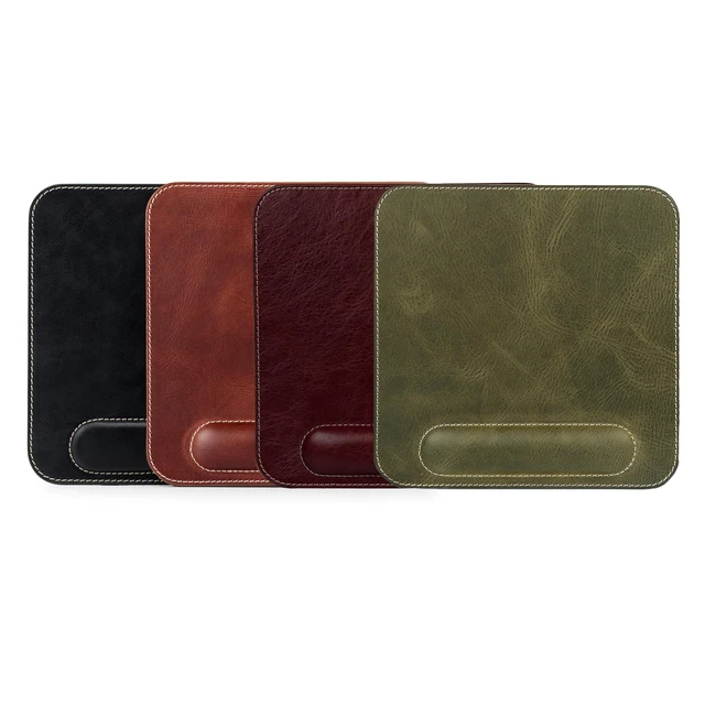 Alt view image 7 of 7 - Londo Top Grain Leather Mouse Pad with Wrist Rest Ergonomic Support, Non-Slip Base, Smooth Surface