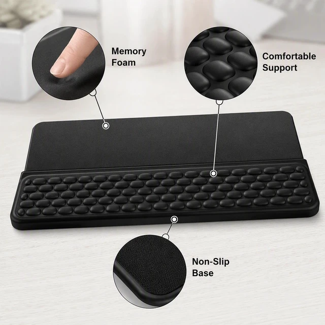 Alt view image 4 of 7 - Ergonomic Office Set - Keyboard Wrist Rest - Phone Stand - Mouse Pad | Includes plush palm cushion adjustable mobile holder and non slip tracking surface for comfortable desk use