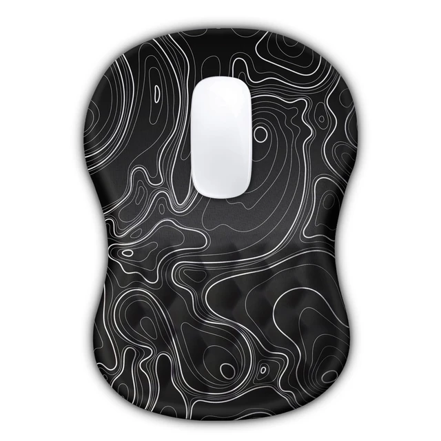 Alt view image 7 of 7 - KUOSGM Ergonomic Mouse Pad with Massage Dot, Comfortable Computer Mouse Pad for Laptop, Wrist Rest Pain Relief, Non-Slip PU Base, Black, 12 x 8 in
