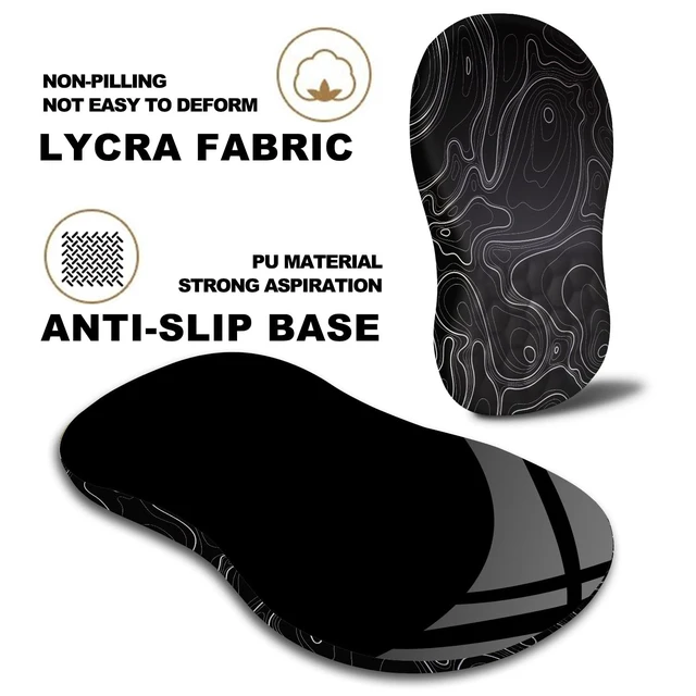 Alt view image 6 of 7 - KUOSGM Ergonomic Mouse Pad with Massage Dot, Comfortable Computer Mouse Pad for Laptop, Wrist Rest Pain Relief, Non-Slip PU Base, Black, 12 x 8 in