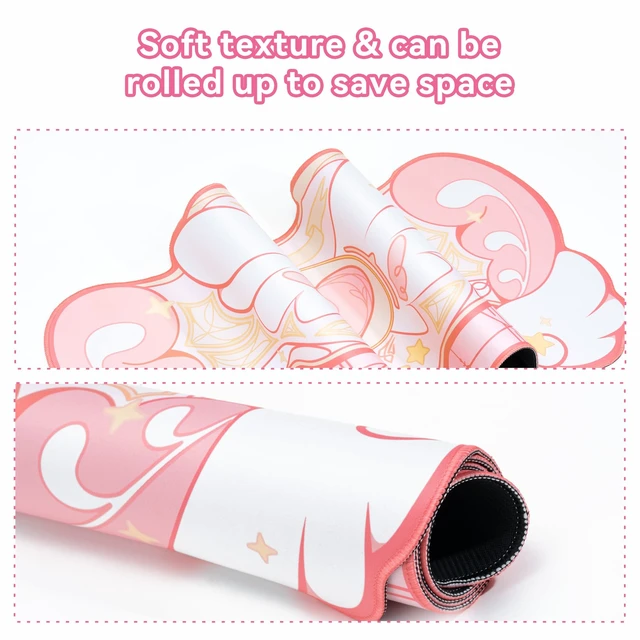 Alt view image 2 of 7 - GeekShare Kawaii Mouse Pad Wrist Rest Support Set - Non-Slip Rubber Base Desk Mat and Memory Foam Wrist Rest for Keyboard and Mouse,Perfect for Gaming,or Home Office Work - Star Wings Series