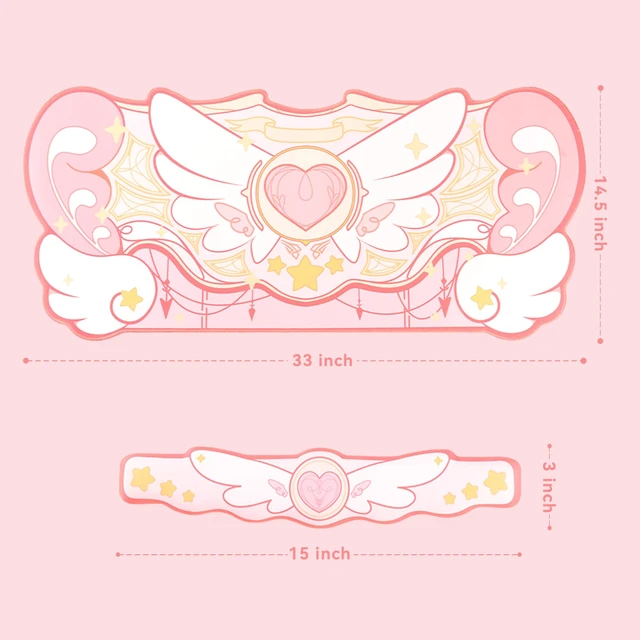 Alt view image 4 of 7 - GeekShare Kawaii Mouse Pad Wrist Rest Support Set - Non-Slip Rubber Base Desk Mat and Memory Foam Wrist Rest for Keyboard and Mouse,Perfect for Gaming,or Home Office Work - Star Wings Series