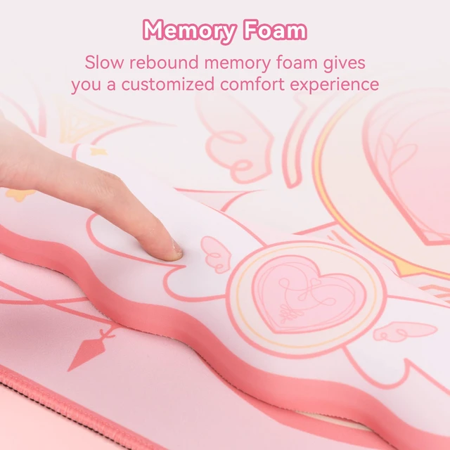 Alt view image 3 of 7 - GeekShare Kawaii Mouse Pad Wrist Rest Support Set - Non-Slip Rubber Base Desk Mat and Memory Foam Wrist Rest for Keyboard and Mouse,Perfect for Gaming,or Home Office Work - Star Wings Series