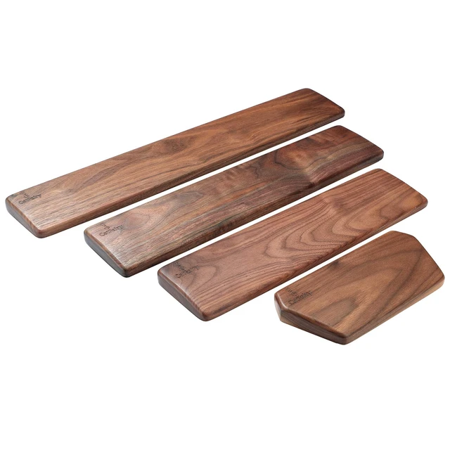 Alt view image 3 of 7 - Wooden Keyboard Wrist Rest, Keyboard Wooden Palm RestKeyboard Wrist Rest Pad, Walnut Wrist Rest, Solid Wood Mouse Pad Wrist Guard, Wrist Rest Pad, Wrist Pad for Keyboard, (Black Walnut, 17.3in)