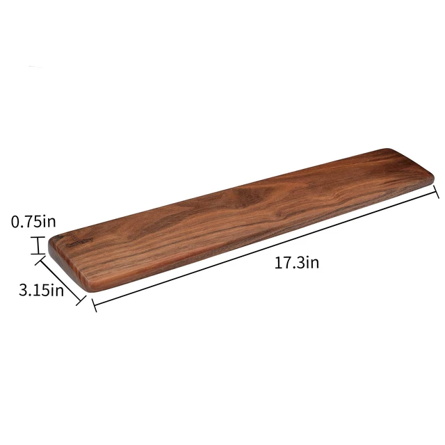 Alt view image 2 of 7 - Wooden Keyboard Wrist Rest, Keyboard Wooden Palm RestKeyboard Wrist Rest Pad, Walnut Wrist Rest, Solid Wood Mouse Pad Wrist Guard, Wrist Rest Pad, Wrist Pad for Keyboard, (Black Walnut, 17.3in)