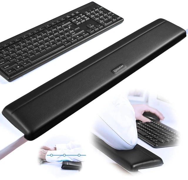 Main image of UnivoColors Long Arm Rest for Desk Edges,PU Leather,Non-Slip,Memory Foam,Desk Edge Support,Ergonomic Design for Long-Hour Work(23.6 * 3.9 inch One-Piece Design of Black)