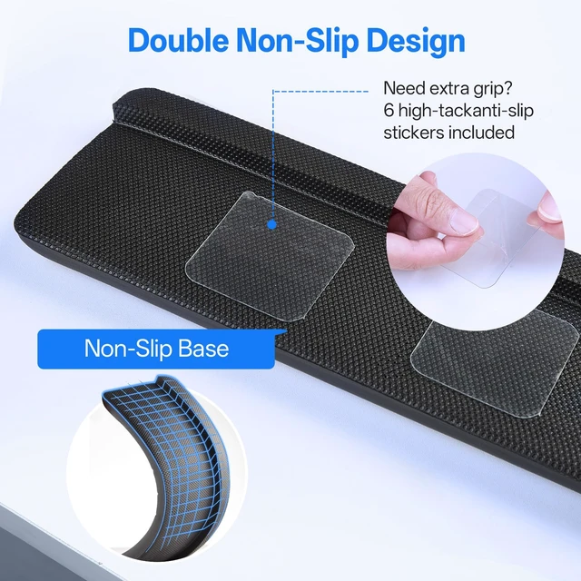Alt view image 6 of 7 - UnivoColors Long Arm Rest for Desk Edges,PU Leather,Non-Slip,Memory Foam,Desk Edge Support,Ergonomic Design for Long-Hour Work(23.6 * 3.9 inch One-Piece Design of Black)