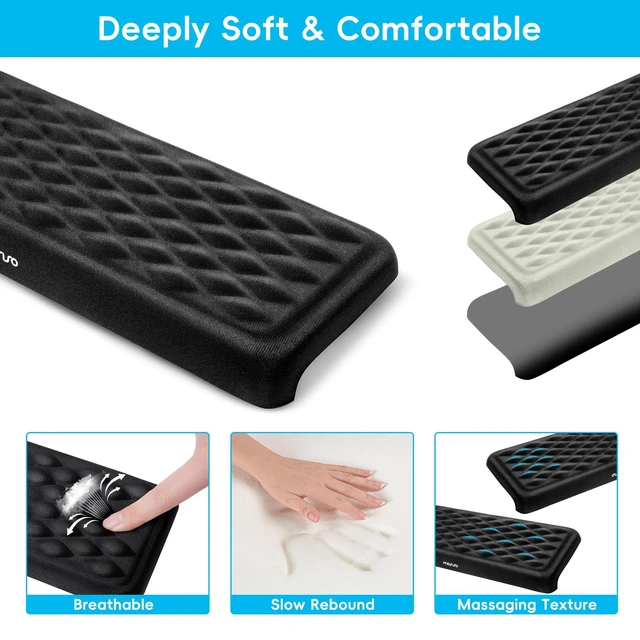 Alt view image 4 of 7 - MOSISO Arm Rest for Desk, L-Shaped Desk Elbow Pad for Desk, Black | Memory Foam Elbow Pads with Non-Slip Base, 2 Pcs Ergonomic Massage Desk Edge Cushion & Wrist Rest for Computer Keyboard