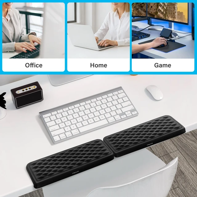 Alt view image 6 of 7 - MOSISO Arm Rest for Desk, L-Shaped Desk Elbow Pad for Desk, Black | Memory Foam Elbow Pads with Non-Slip Base, 2 Pcs Ergonomic Massage Desk Edge Cushion & Wrist Rest for Computer Keyboard