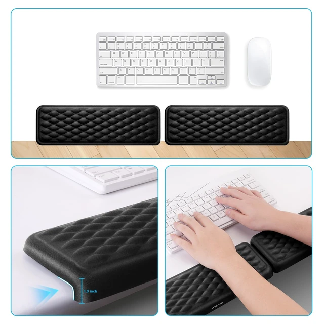 Alt view image 5 of 7 - MOSISO Arm Rest for Desk, L-Shaped Desk Elbow Pad for Desk, Black | Memory Foam Elbow Pads with Non-Slip Base, 2 Pcs Ergonomic Massage Desk Edge Cushion & Wrist Rest for Computer Keyboard