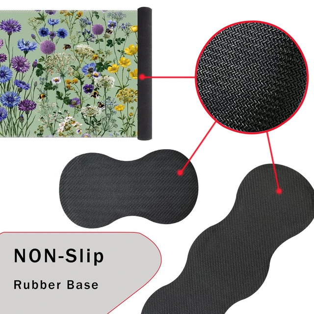 Alt view image 3 of 7 - CICPLKSE Keyboard Wrist Rest and Mouse Pad with Wrist Support Set Ergonomic Coaster,Memory Foam,Easy Typing Pain Relief,Large XL Desk Mat 31.5"x 11.8",Bee Wildflower Meadow