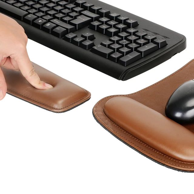 Alt view image 4 of 6 - RICHEN Keyboard Wrist Rest Pad and Mouse Wrist Rest Support Mouse Pad Set,Sturdy & Comfortable & Lightweight for Easy Typing & Pain Relief-Ergonomic Support (Brown)
