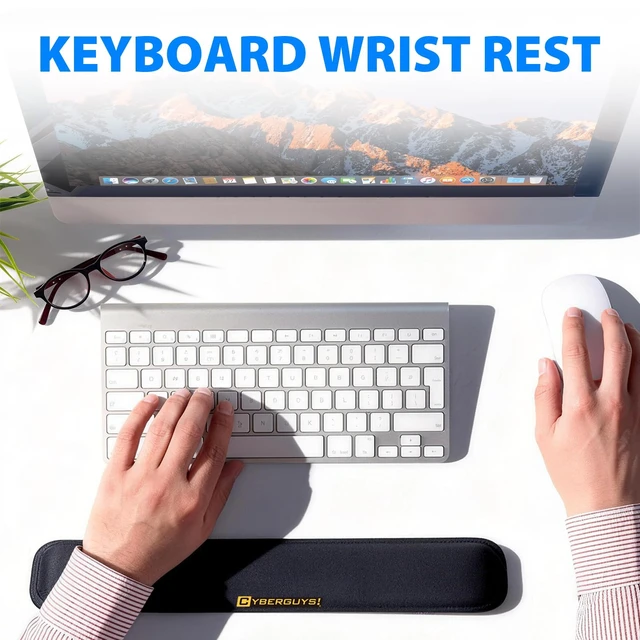 Alt view image 3 of 7 - Cyberguys! Ergonomic Mouse Wrist Rest, Silicone Gel Wrist Pad for Mouse | Soft Lycra Surface Wrist Support Mouse Pad, Non-Slip PU Base, Comfortable Gel Wrist Support for Computer, Laptop & Office Use