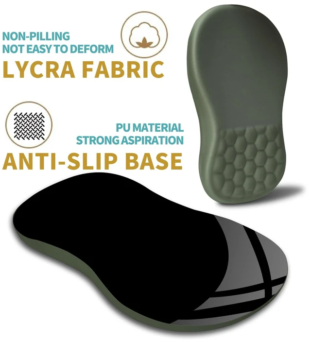 Alt view image 6 of 6 - Hokafenle Ergonomic Mouse Pad Wrist Support with Massage Design, Wrist Rest Pain Relief Mousepad with Memory Foam&Non-Slip PU Base, Mouse Pads for Wireless Mouse & Desk (12x8 inch,Olive Green)