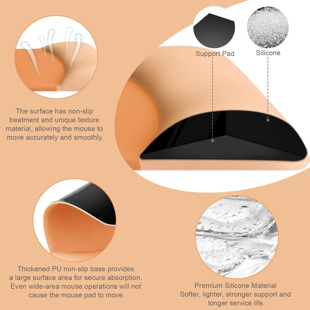 Alt view image 2 of 7 - MOSISO Wrist Rest Support Mouse Pad & Keyboard Set, Cosmic Orange | Rectangular Ergonomic Mousepad, Non-Slip Base, Home/Office Pain Relief & Easy Typing, Neoprene Cloth & Raised Silicone Lining