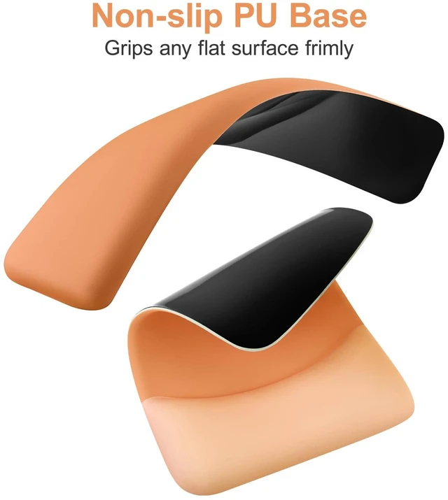 Alt view image 4 of 7 - MOSISO Wrist Rest Support Mouse Pad & Keyboard Set, Cosmic Orange | Rectangular Ergonomic Mousepad, Non-Slip Base, Home/Office Pain Relief & Easy Typing, Neoprene Cloth & Raised Silicone Lining
